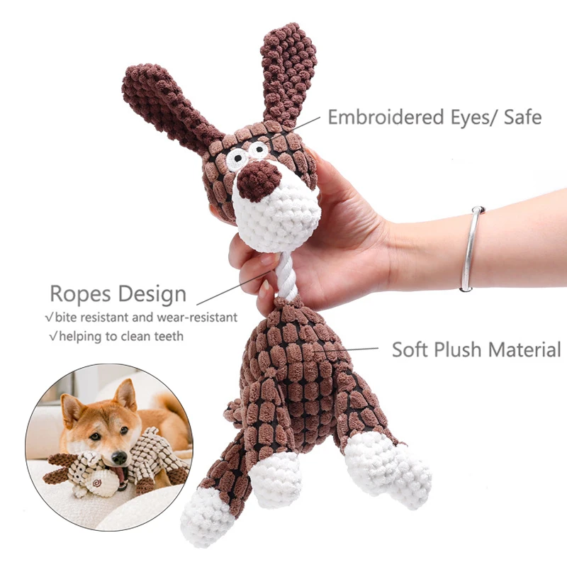 Juguetes interactivos chirriantes para perros de peluche de dinosaurio para perros pequeños y grandes, juguete para masticar resistente a mordeduras, accesorios para mascotas - imagen 5