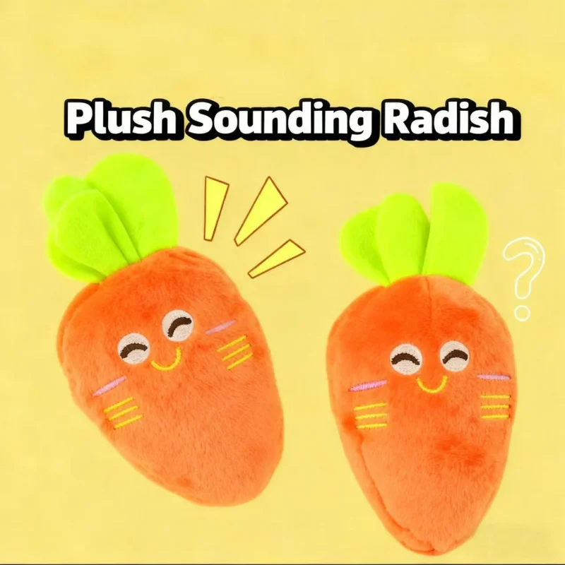 Juguete chirriante de peluche para perros y gatos, bonito juguete de zanahoria, juguete para piernas de pollo, juguete de peluche para dentición, resistente a masticar, alivio del aburrimiento, juguete para autoajusta - imagen 4
