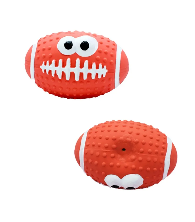 Juguetes de látex para perros, pelotas de entrenamiento de Rugby, suministros interactivos de molienda de dientes resistentes al masticable, productos de juego para lanzar mascotas - imagen 5