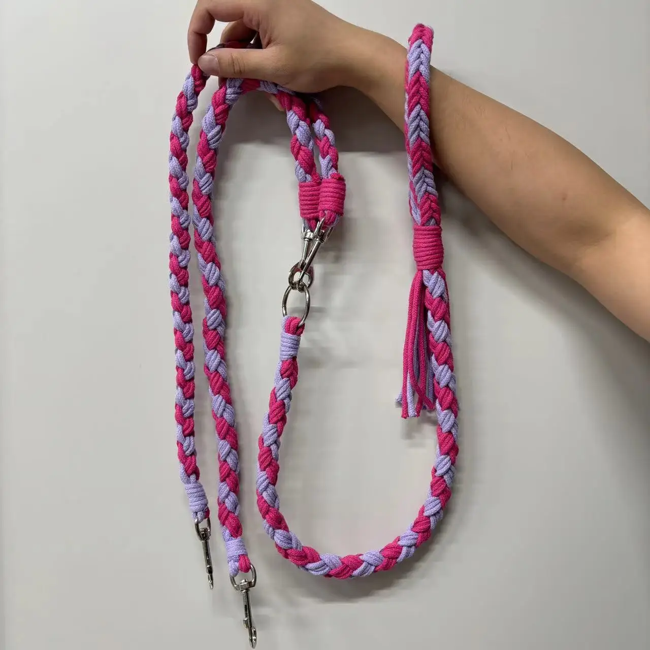 Cadena doble para perros, correa de dos arrastre con cabeza de peluche, correa para caminar para perros de doble cabeza, suministros para perros pequeños y grandes, correas para mascotas - imagen 3