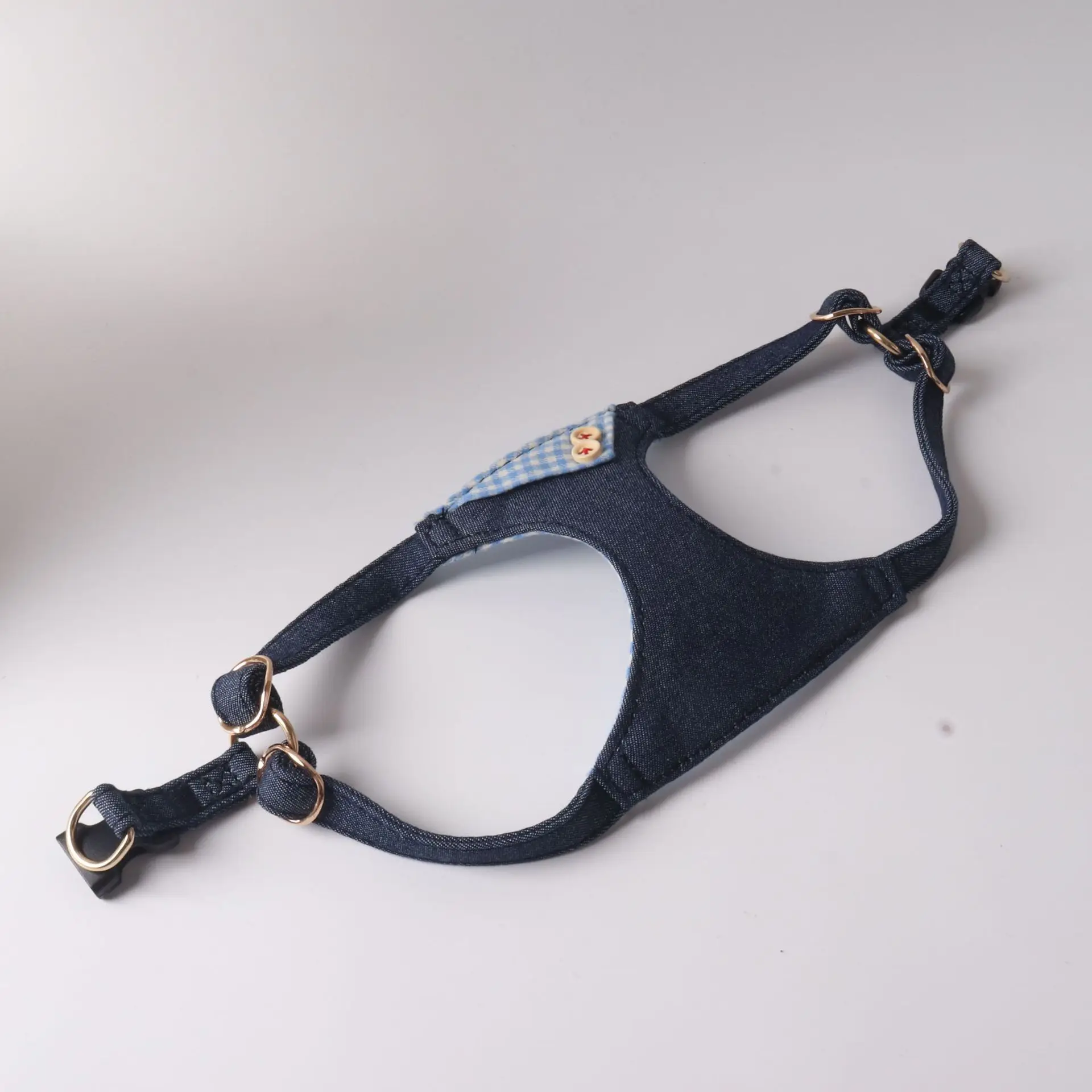 Arnés de algodón a cuadros para mascotas con juego de correa para gatos, chaleco ajustable para perros pequeños con correa, arnés ligero para cachorros con cables - imagen 5