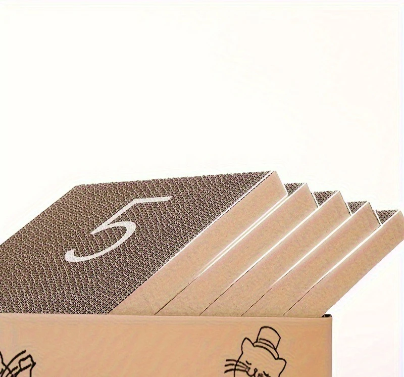 Caja rascadora gatos cartón corrugado dibujos animados – Cama interior