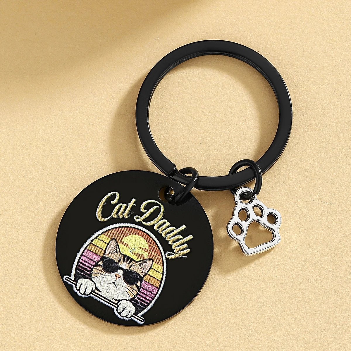Llavero para papá de gatos - Regalo Día del Padre naranja original - imagen 3
