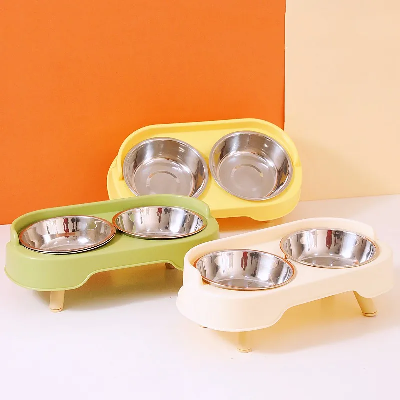 Cuenco para perros, cuenco de comida para perros de acero inoxidable, cuencos dobles para alimentación de perros, Protector de cuello, alimentador para mascotas, alimentador desmontable, cuencos de agua para gatos - imagen 4