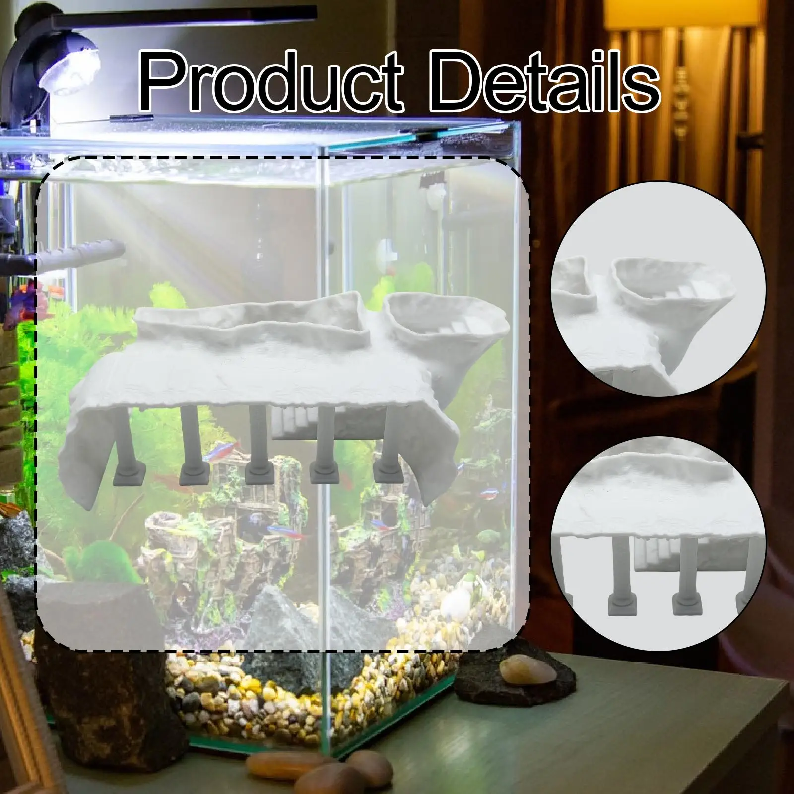 Cueva de columna romana para acuario, adorno decorativo para paisajismo, resistente, creativo, escondite para peces, decoración de acuario, escondite para peces de camarones - imagen 5