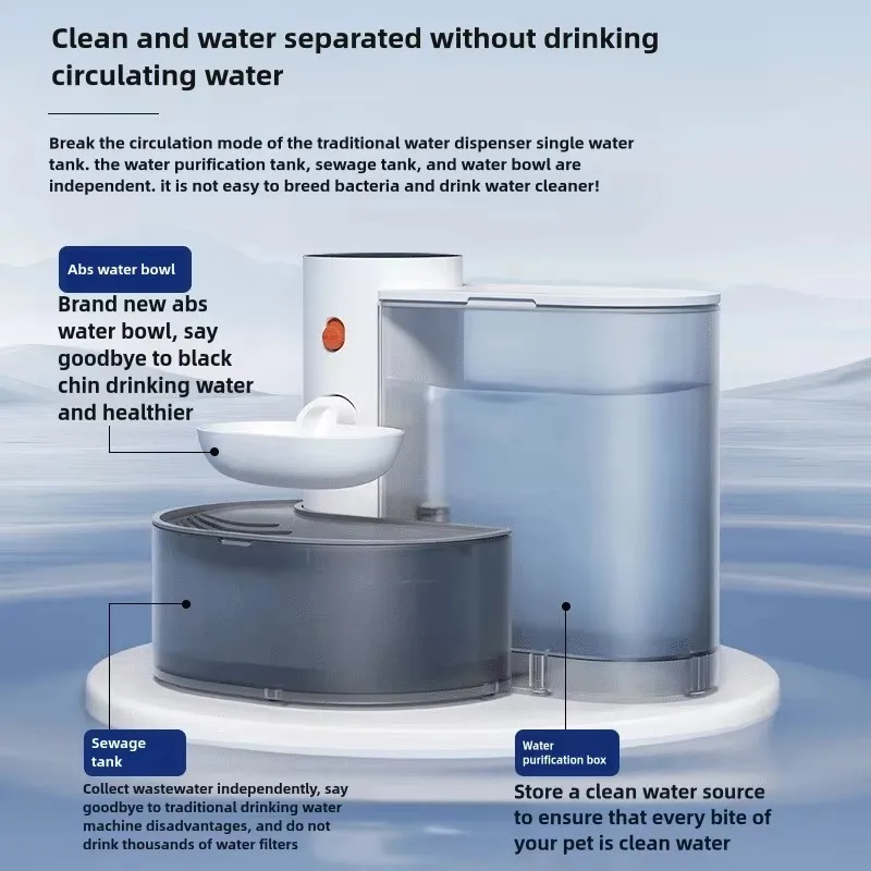 Dispensador de fuente de agua para gatos, agua móvil, desenchufado, alimentador de agua automático, bebedero para perros y mascotas, alimentador para mascotas, fuente para gatos - imagen 2