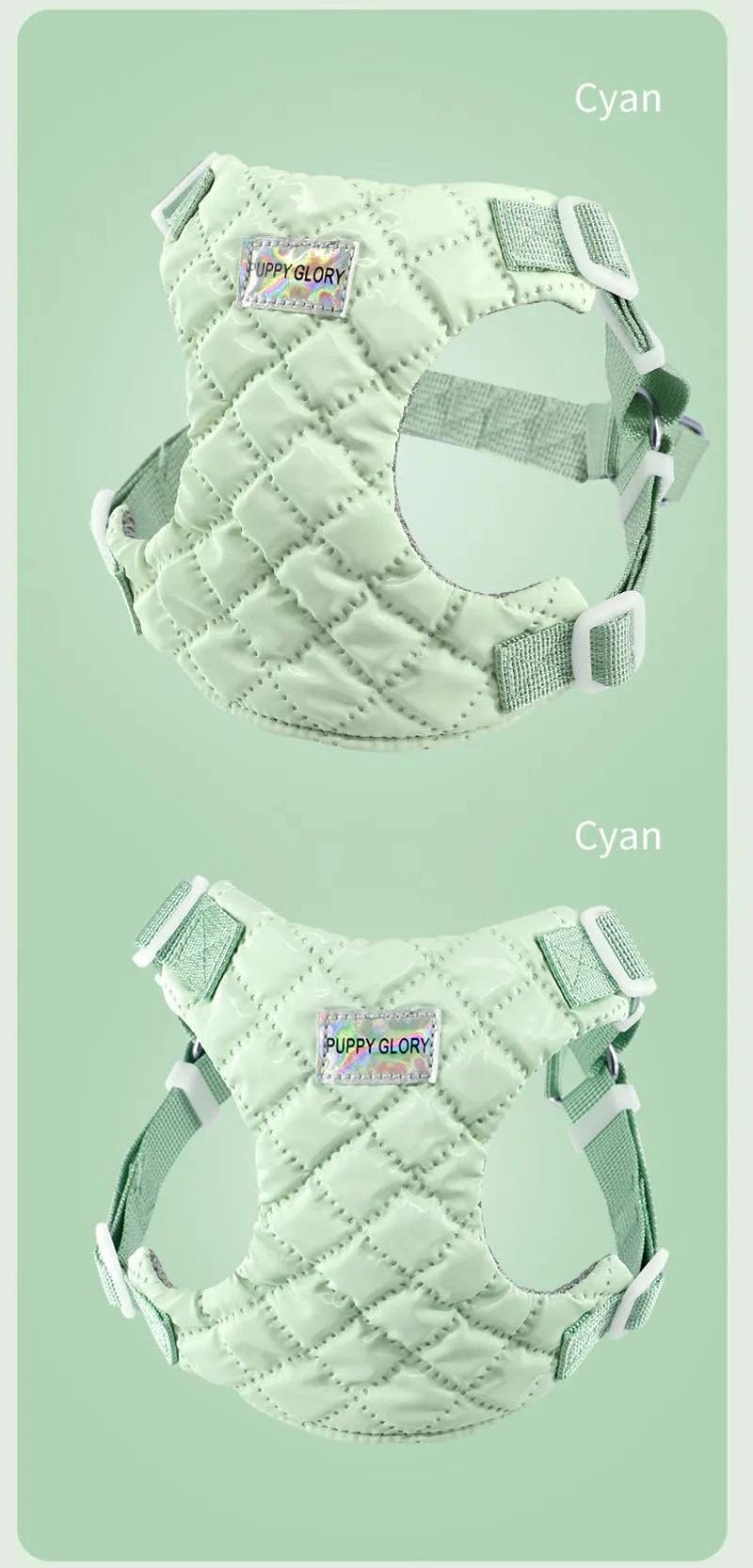 Arnés siendo usado en un perro mediano