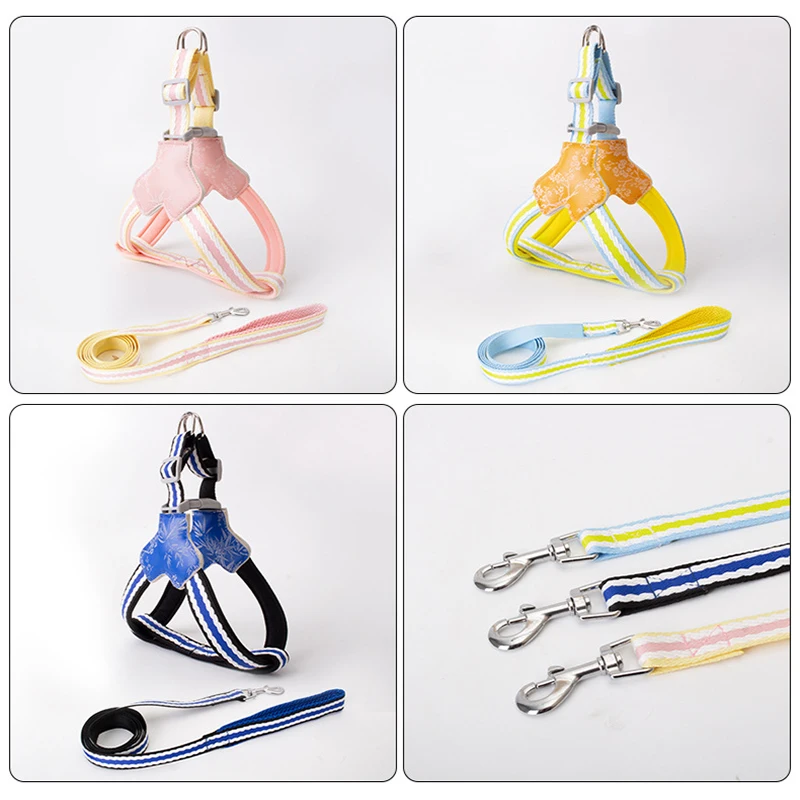 Nuevo pecho y espalda de dopamina, bonito cofre de perro a la moda y luz trasera y cómodo sillín, pecho y espalda, correa para caminar para perros - imagen 5