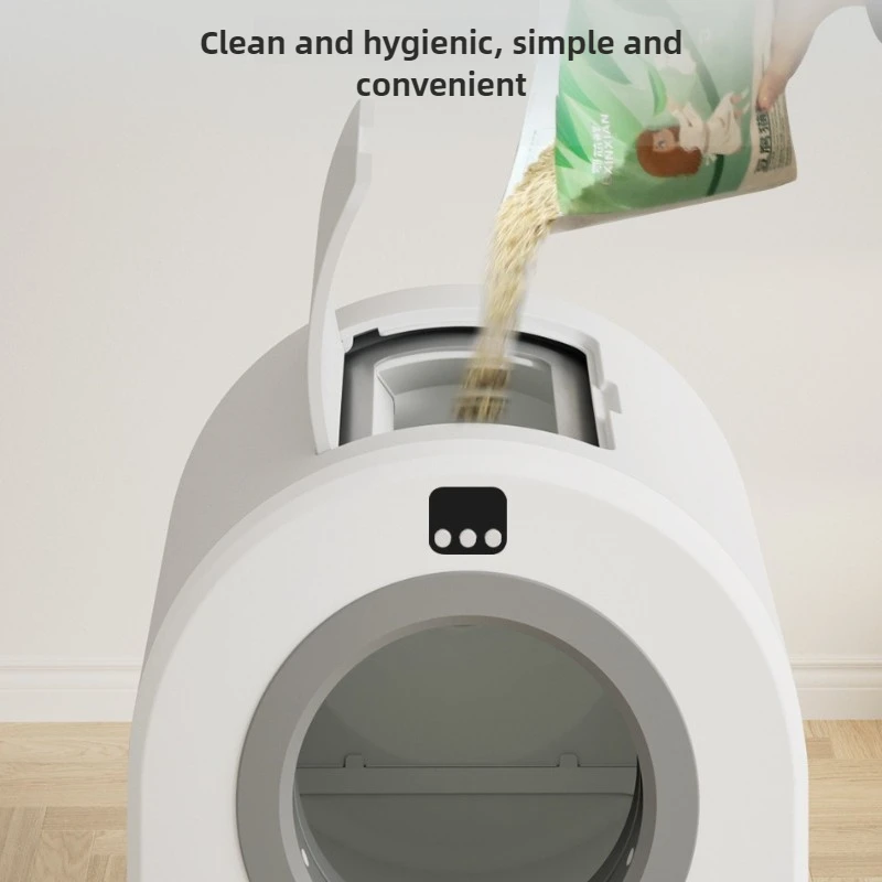 Caja de arena inteligente para gatos, caja de arena grande con un solo clic para limpieza de gatos, cajas de arena grandes para gatos y gatitos, inodoros para gatitos - imagen 2