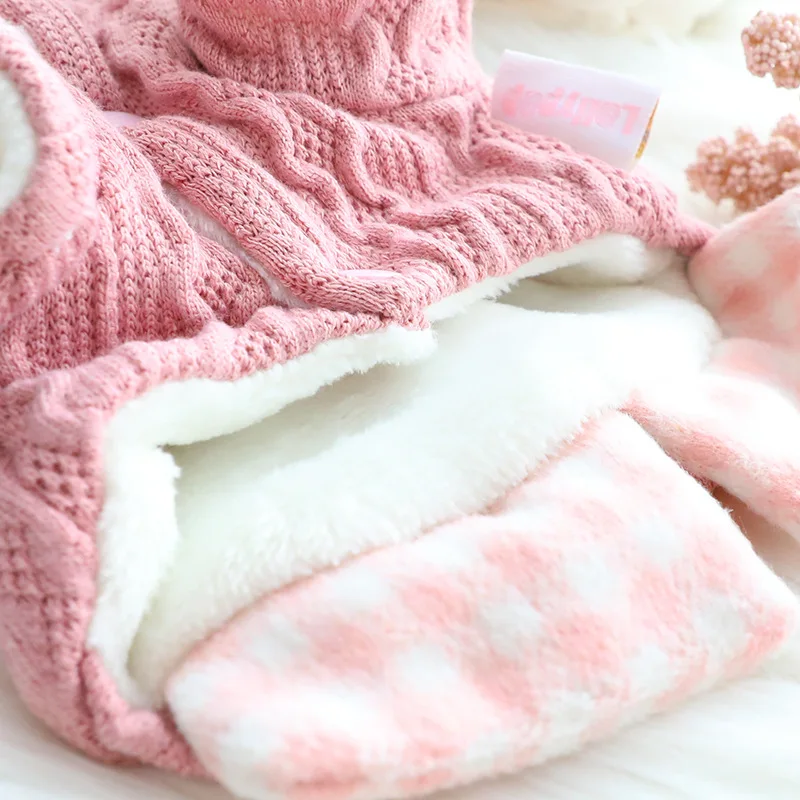 Ropa para perros, camisas de otoño e invierno, suéteres falsos de dos piezas, ropa de algodón cálida de felpa, suministros para mascotas para perros pequeños - imagen 5