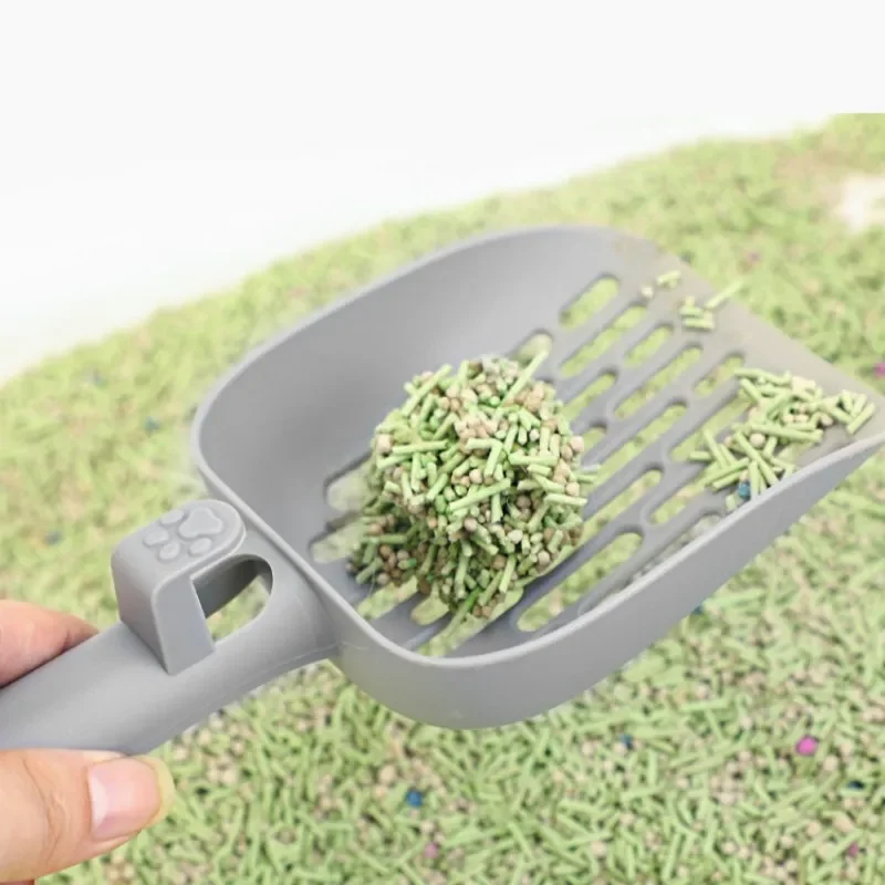 Cuchara de arena para gatos, pala de arena de plástico para gatos, cucharas con mango largo para limpieza de inodoro, cuchara de arena colgante para gatos, suministros para mascotas - imagen 2