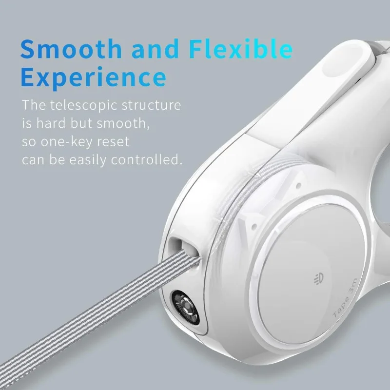 Petkit Correa retráctil LED para perros de 3 m para perros pequeños de hasta 66 libras Correa BrakDog recargable por USB con un botón y agarre cómodo - imagen 4