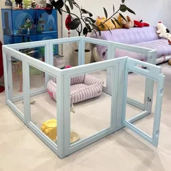 Valla transparente para perros pequeños con puerta - recinto seguro