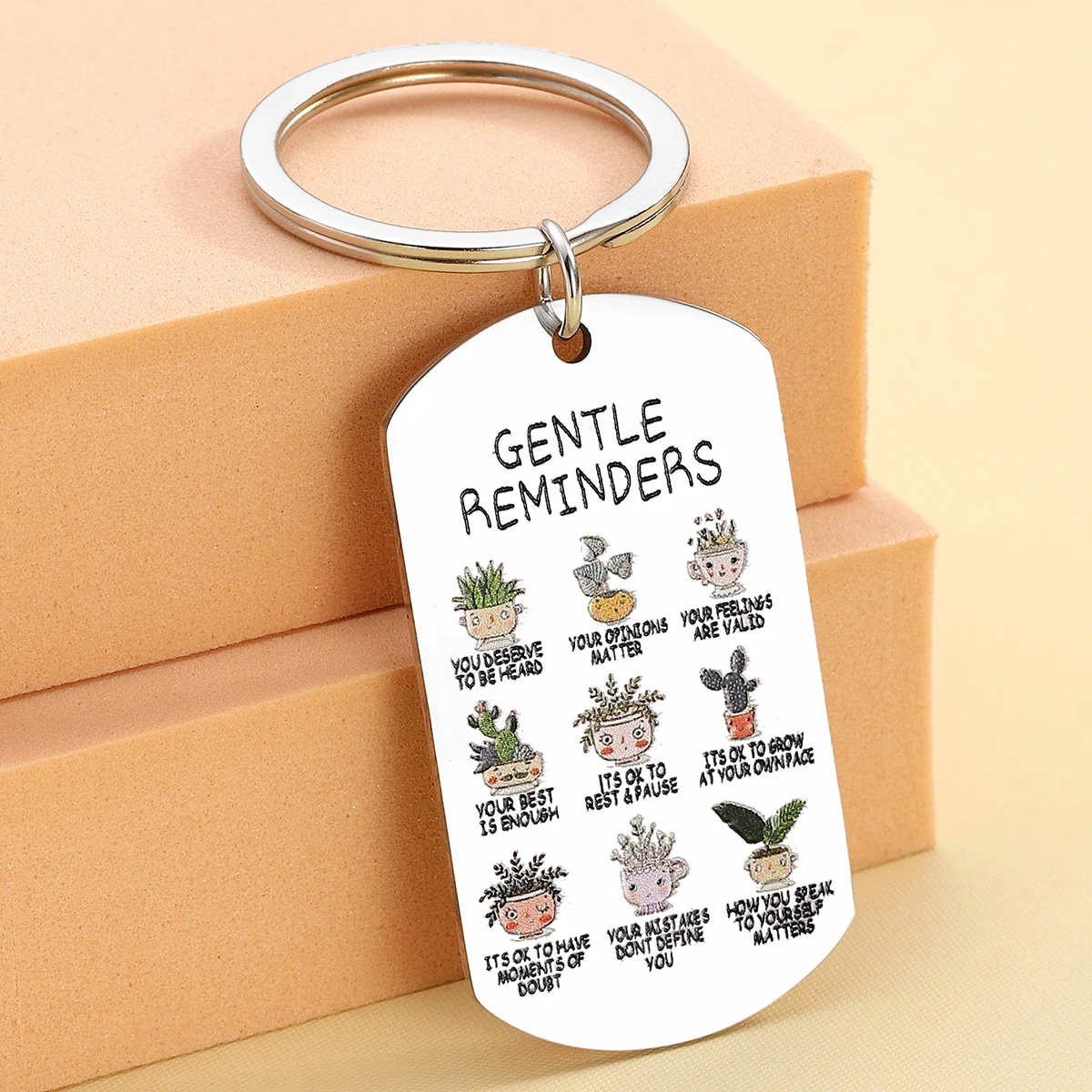 1 llavero de salud mental: regalo de salud mental, llavero de recordatorio suave, citas de motivación de creencia diaria, amor propio positivo - imagen 5