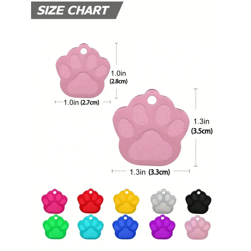Etiqueta de identificación de gato con pata personalizada, grabada con nombre de mascota, placa de identificación personalizada para evitar pérdidas, adecuada para perros pequeños y gatos, 1 ud. - imagen 2