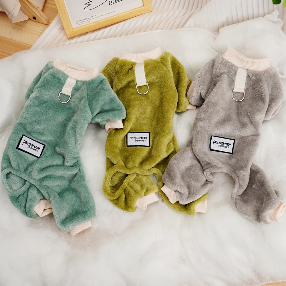 Ropa de lana suave para perros, mono cálido de invierno, abrigo para cachorros, ropa para mascotas, Chihuahua, disfraz informal para perros pequeños y medianos - imagen 2