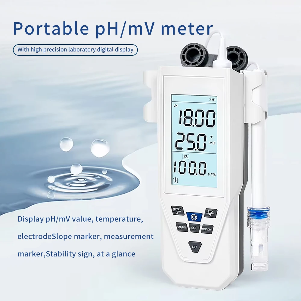 Medidor de PH portátil de 0-14pH, pantalla LCD, Probador de Calidad del Agua, medidor de acidez de laboratorio, analizador de PH de agua para piscina y acuario con sonda - imagen 5