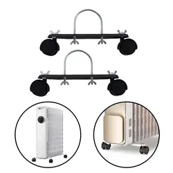 2x soporte para calentador de aceite de calefacción eléctrica, fácil de instalar, resistente, portátil, longitud 21cm con ruedas, accesorio de reemplazo