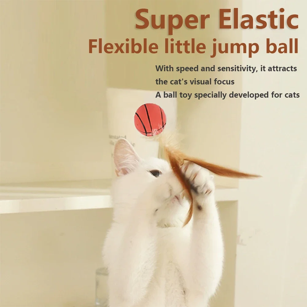 Pelota interactiva para gatos, pelota hinchable interactiva con plumas, juguetes para gatos y gatitos de interior - imagen 3