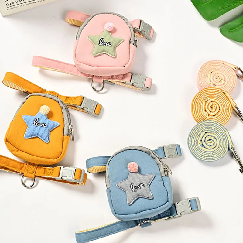 Pet Backpack Chest Strap Anti Breakaway Outdoor Cat Walking Leash Dog Leash Adjustable Cat and Dog Leash - imagen 2