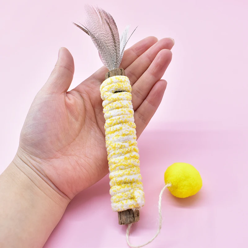 Juguete de gato de plumas naturales con Tianmuliang, Material seguro y divertido para un tiempo de juego agradable para su amigo felino, accesorios para gatos - imagen 2