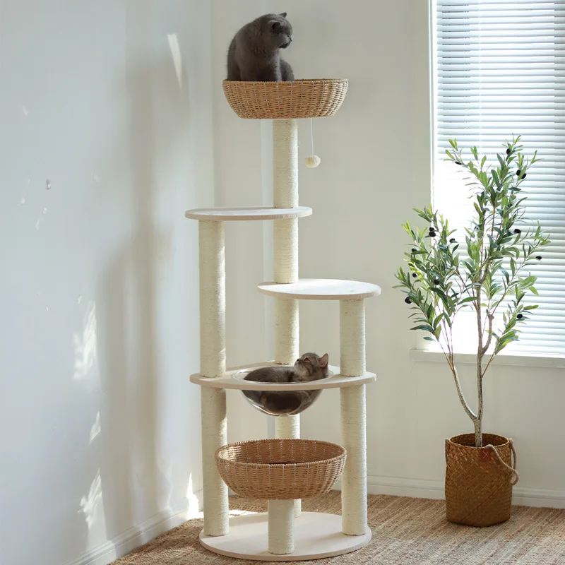 Árbol para gatos multifuncional con cama integrada y rasca sisal - imagen 2