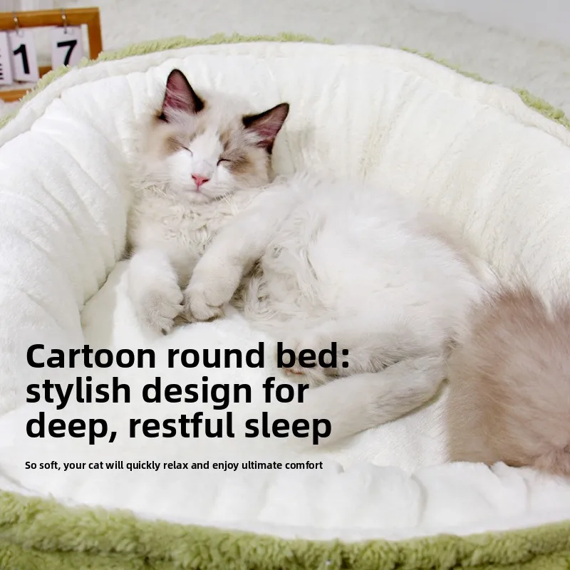 Cama de invierno gruesa, cálida, suave, profunda para gatos y perros