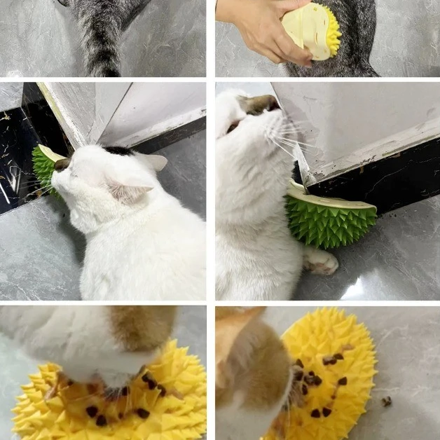 Peine para rascar Durian para mascotas, esquina de pared, masaje para moler los dientes, frotar la picazón, eliminar el pelo suelto, menta para gatos, productos de juguetes para mascotas, accesorios - imagen 2