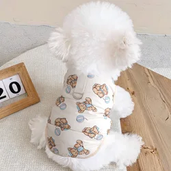 Chaleco grueso y cálido para mascotas, chaleco con estampado de osito bonito, abrigo para perros pequeños, ropa para perros pequeños, ropa para cachorros, otoño e invierno