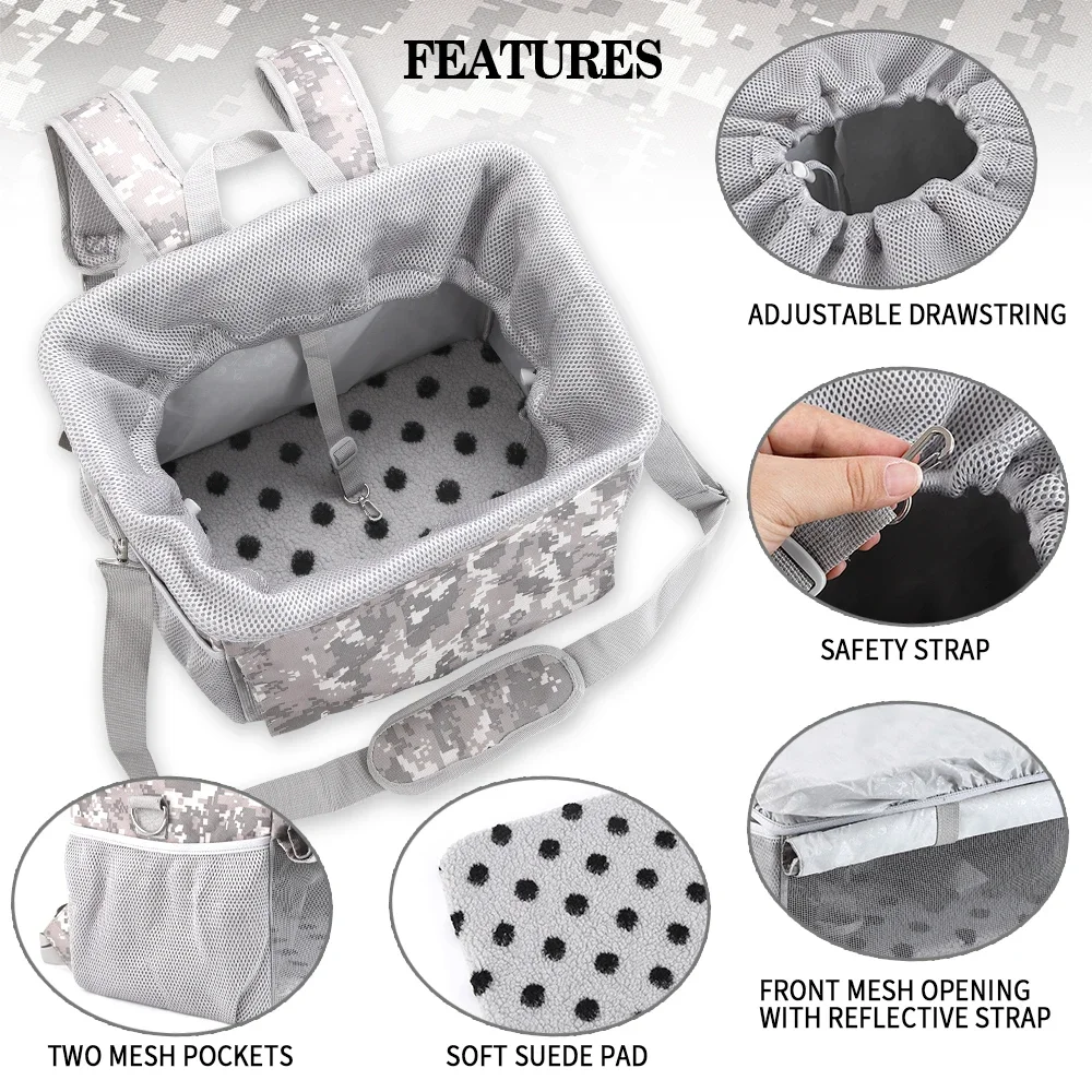 Cesta de bicicleta para perros y mascotas para manillar de bicicleta, cesta de bicicleta extraíble, cesta de bicicleta con manillar delantero para cesta transportadora de mascotas, - imagen 3