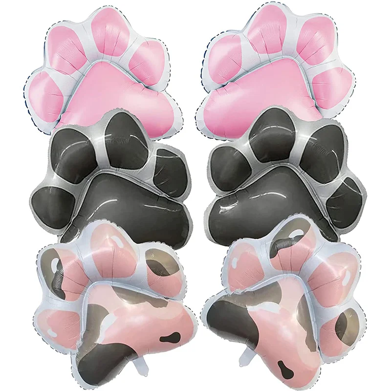 Globos grandes para fiesta de perros, decoraciones, pancarta, festivales para mascotas, suministros para fiestas, globos de aluminio para huesos de pata, decoraciones de cumpleaños para mascotas