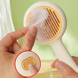 Cepillo quitapeloso autolimpiante 1 clic para gatos y perros