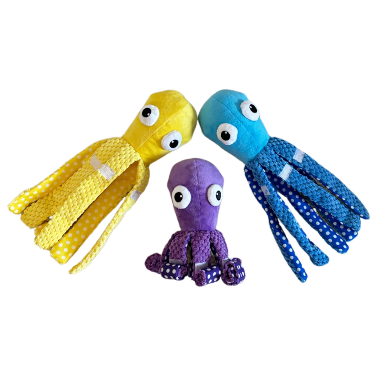 Juguete suave para mascotas con forma de pulpo para gatos pequeños y medianos, compañero de liberación de energía morado/azul/amarillo - imagen 5