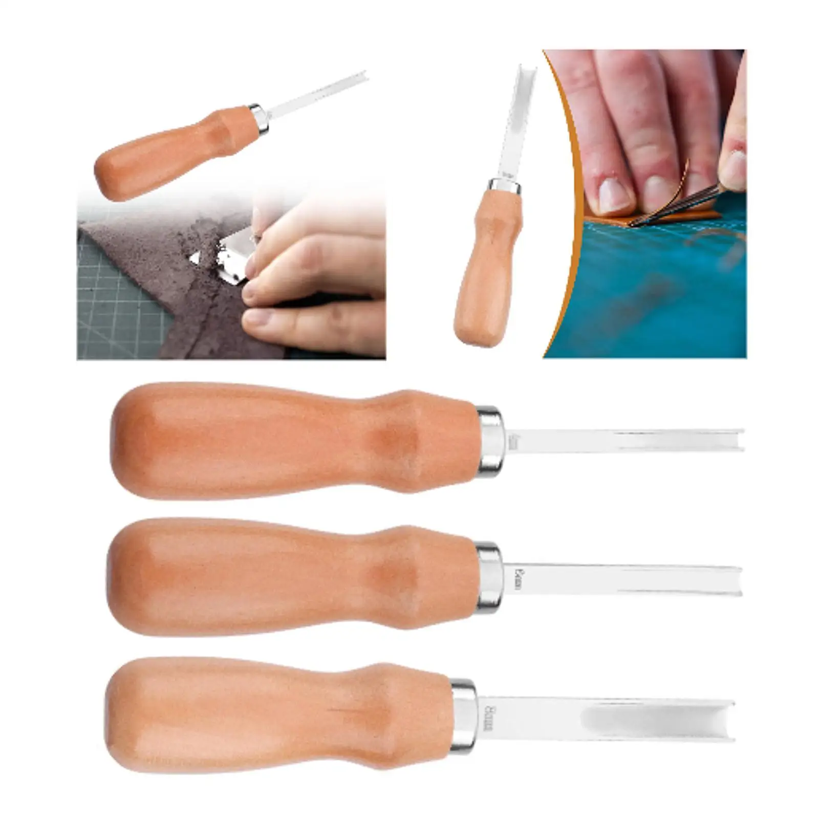 Edge Skiving Beveler with Ergonomic Handle for Leather Thinning Cutting