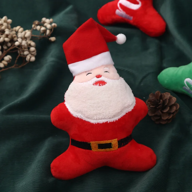 Lindo Instagram Elk y perro juguete Santa Squeak relleno gato perro juguete Feliz Navidad perro hueso regalo de vacaciones accesorios para cachorros - imagen 4