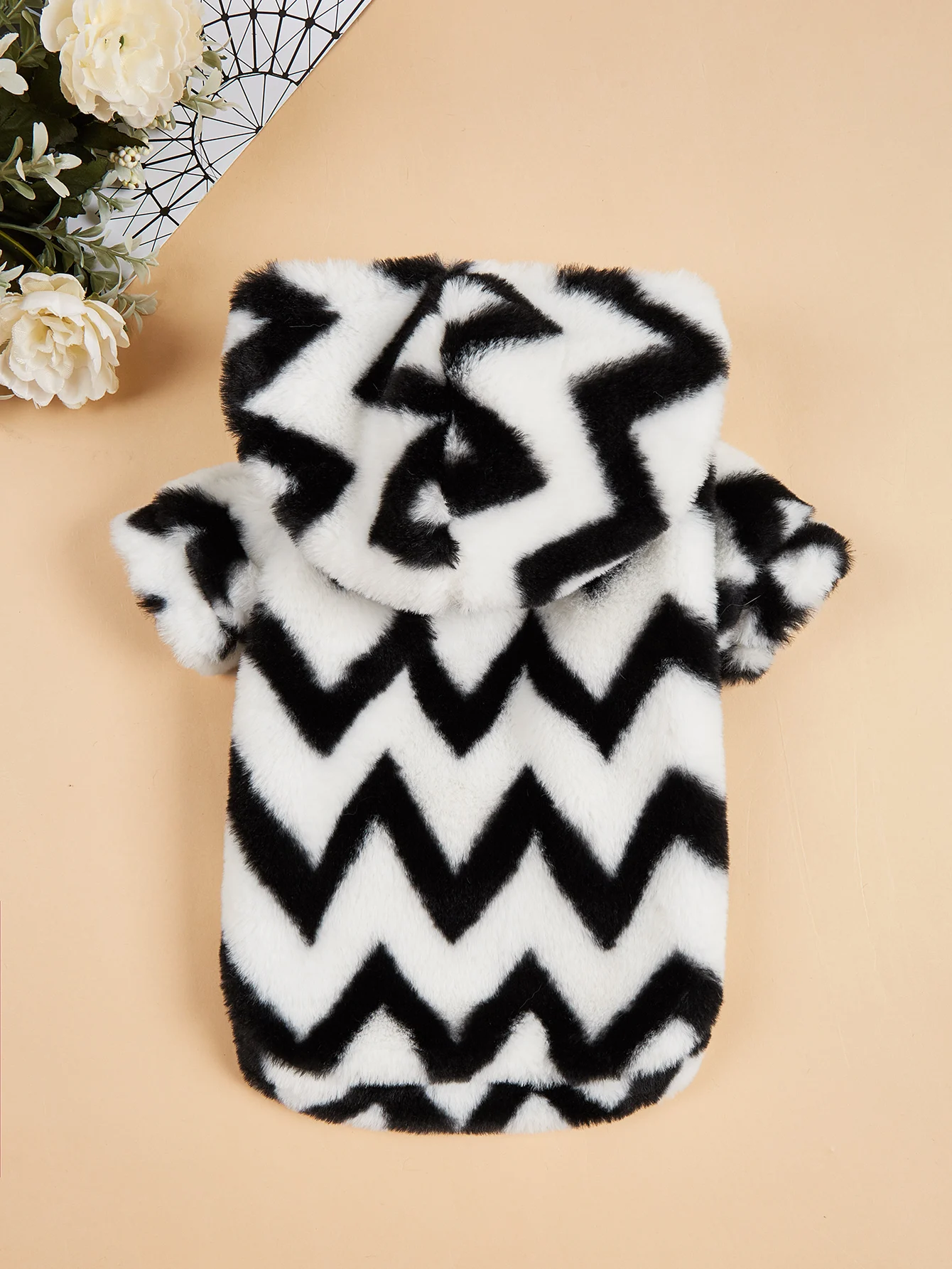 Dog Hoodies Puppy with Wavy Line Printed Sweatshirts for Small Medium Dog Cat Soft and Warm Shirts Dog Pajamas Outfit Pet