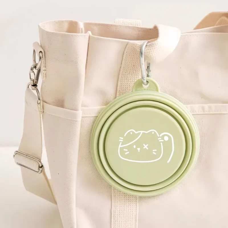 Cuenco plegable de silicona para perros y mascotas, bandeja de alimentación portátil para viaje al aire libre, contenedor de agua y comida para gatos, suministros para mascotas - imagen 5