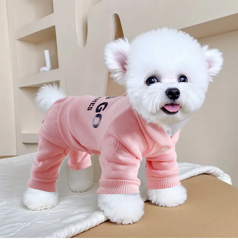 Sudaderas con capucha para perros, ropa de invierno para mascotas, abrigo con capucha para cachorros, chándal, mono con forro polar suave y cálido para perros pequeños, Chihuahua Yorkie - imagen 2