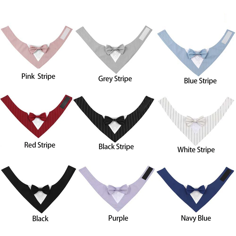 Pajarita para perro guapo, accesorios para fiesta de boda para perros pequeños, medianos y grandes, vendaje Triangular para cachorros y perros grandes de alta calidad - imagen 5