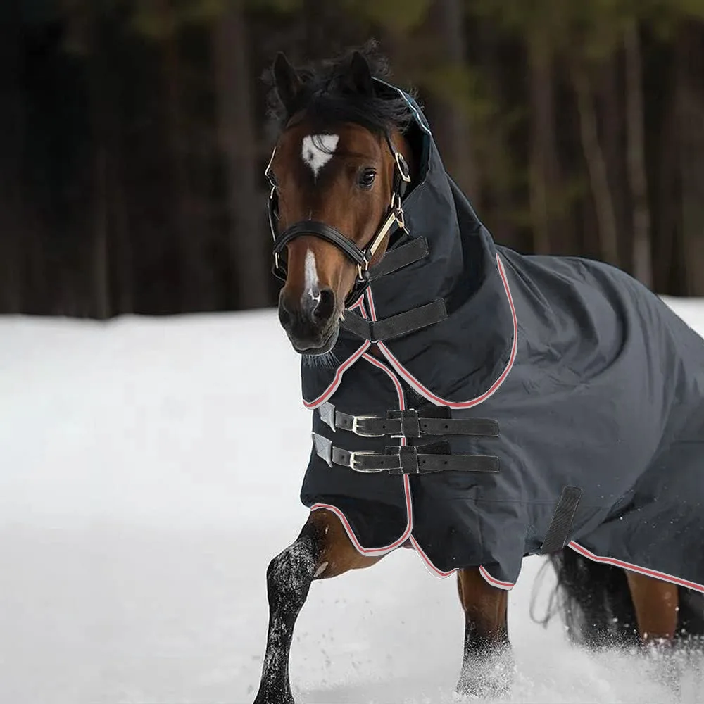 Manta invierno para caballo impermeable resistente viento cubrecuello