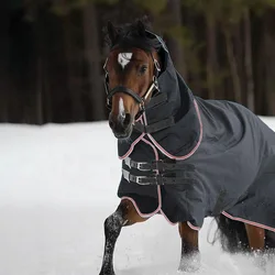 Manta invierno para caballo impermeable resistente viento cubrecuello