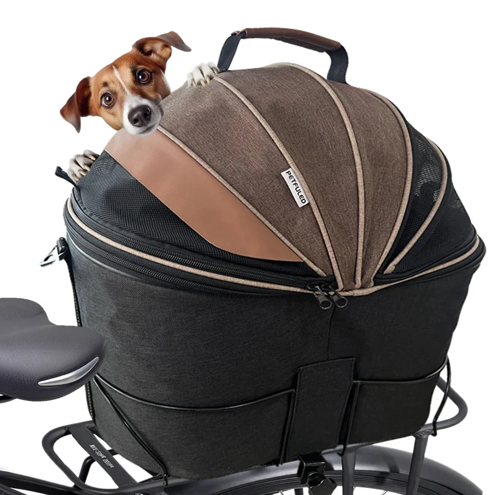 Cesta trasera acolchada para bicicleta – Transportín para mascotas fácil de instalar