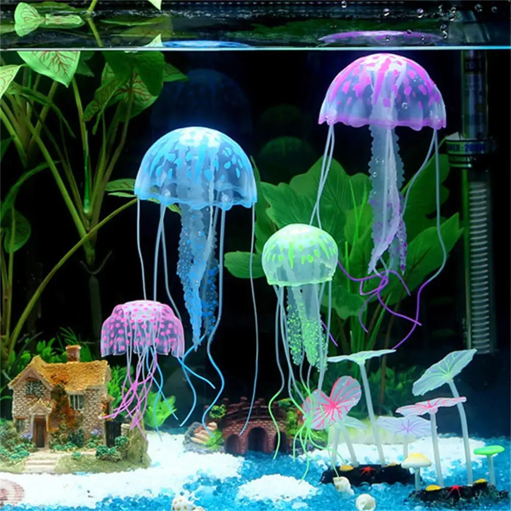Decoración acuario medusa luminosa – Adorno LED subacuático pecera - imagen 2