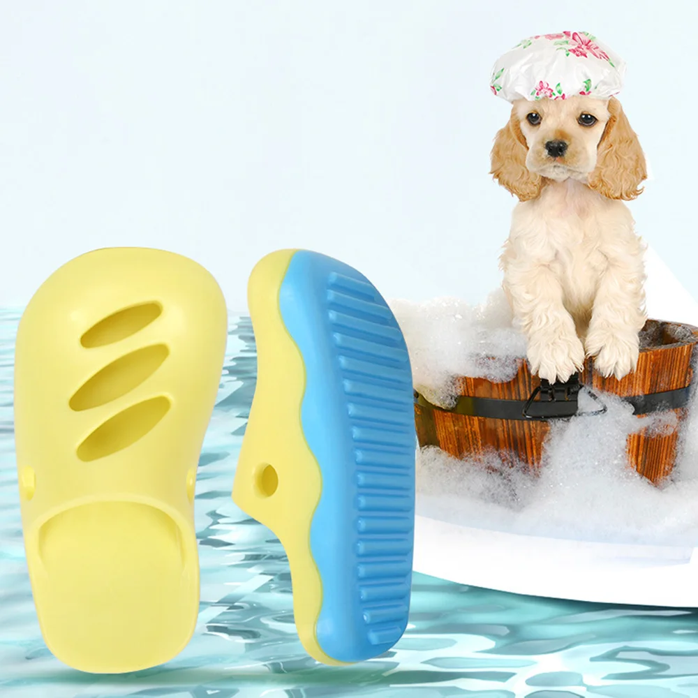 Juego de cepillos de baño con peine y juguete para zuecos para mascotas, juguete de zapatilla para masticar duradero para perros, juguete interactivo para la dentición para aliviar el aburrimiento, suministros para mascotas - imagen 3
