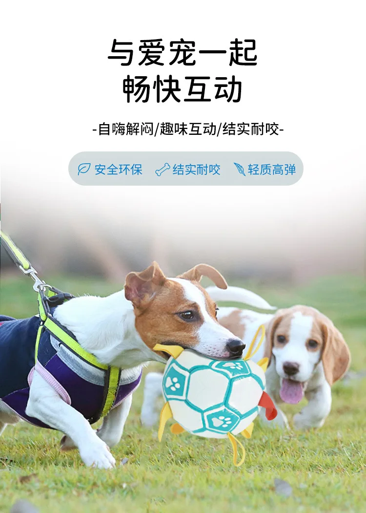 Juguete de fútbol para perros en exterior