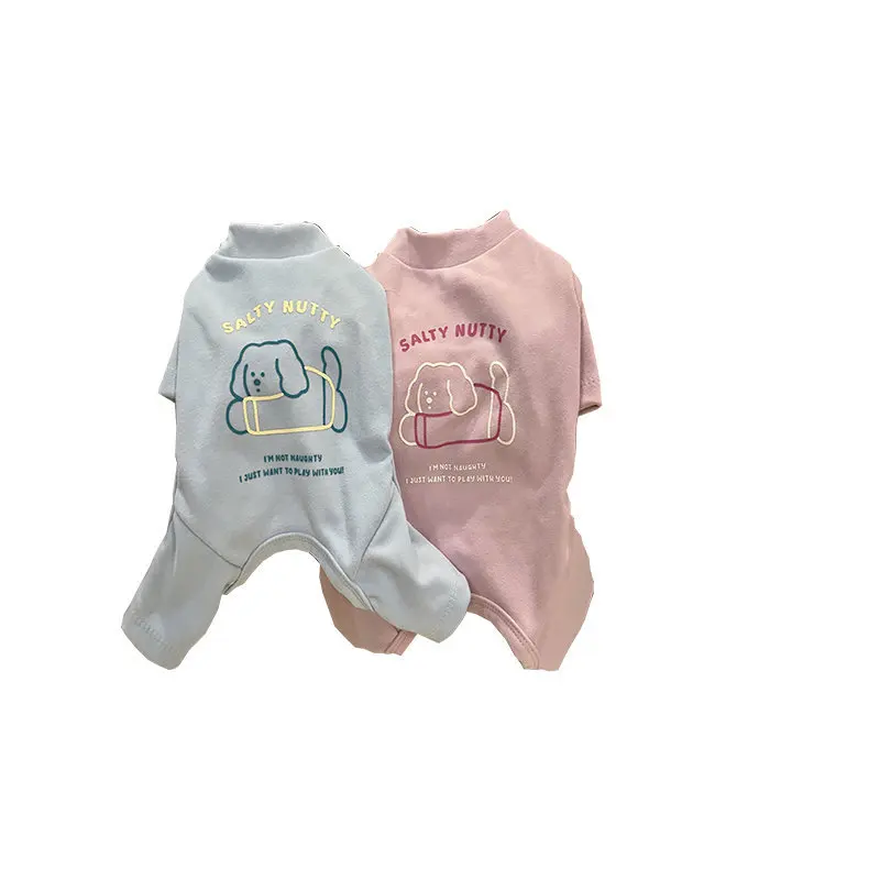 Camisa básica de cuatro patas para otoño e invierno, mono de cuatro patas de felpa para mascotas, pijamas elásticos de peluche, ropa para cachorros de invierno - imagen 5