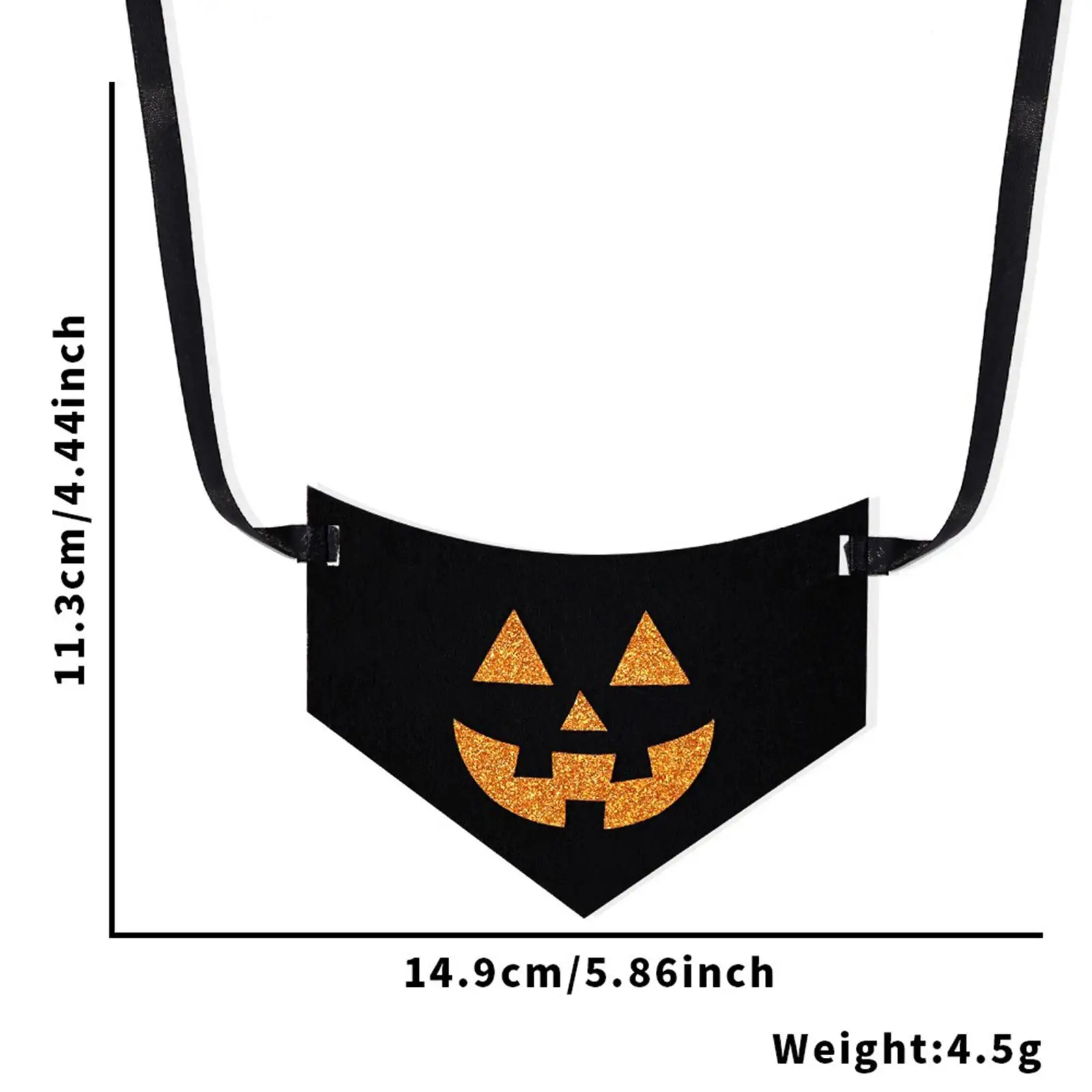 Halloween Dog Bandana Decorative Tie Accessories Cute Felt Fabric 5.8x4.4inch
