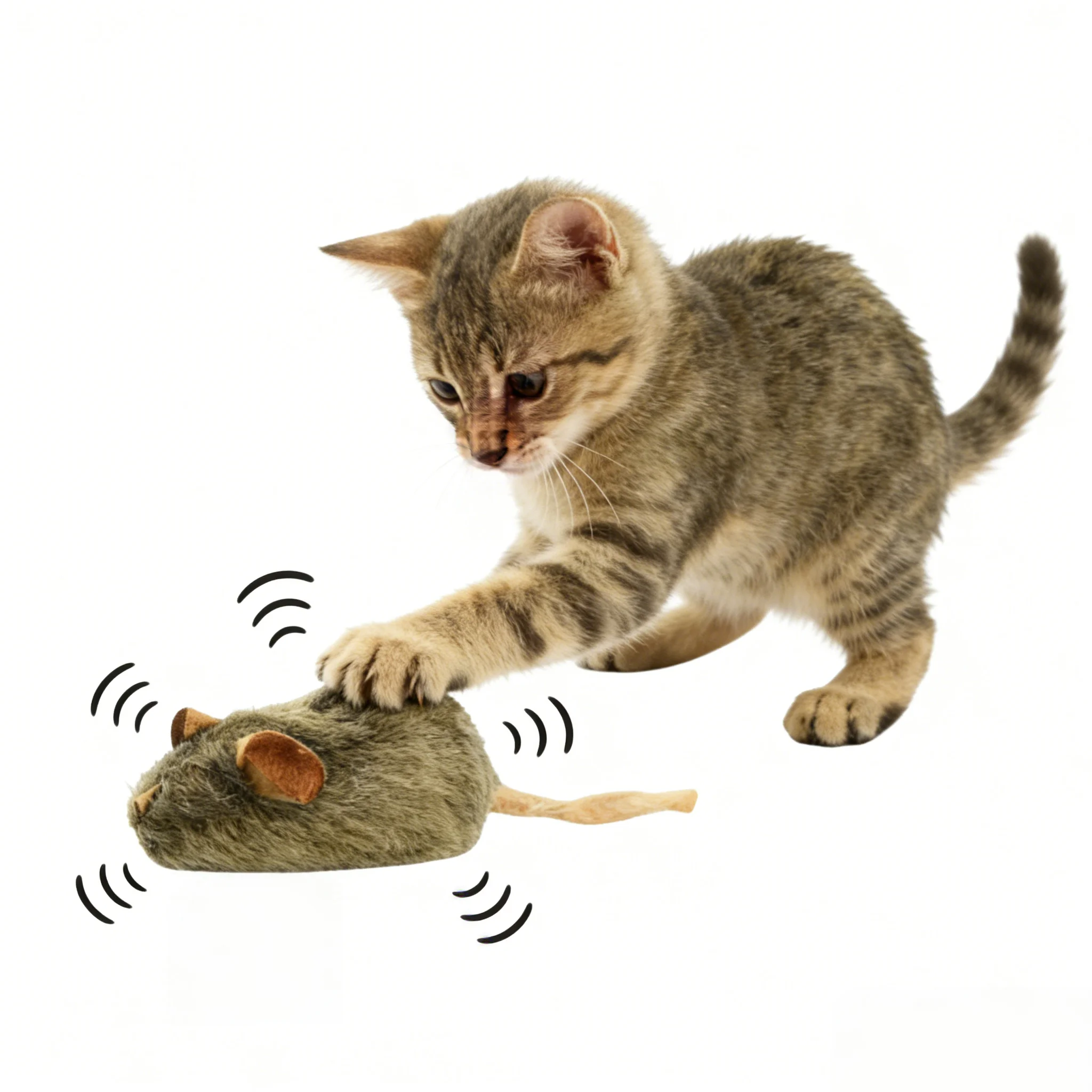 1/5 Uds. Ratón interactivo de peluche para gato, juguete para masticar, ratones de imitación chirriantes, juguete para gatito resistente a mordeduras, suministros de juguetes interactivos para gatos de peluche