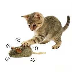 1/5 Uds. Ratón interactivo de peluche para gato, juguete para masticar, ratones de imitación chirriantes, juguete para gatito resistente a mordeduras, suministros de juguetes interactivos para gatos de peluche