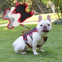Arnés de Bulldog francés sin tirones con agarre para mascotas, suministros para caminar al aire libre para perros pequeños y medianos, arneses reflectantes fuertes para perros
